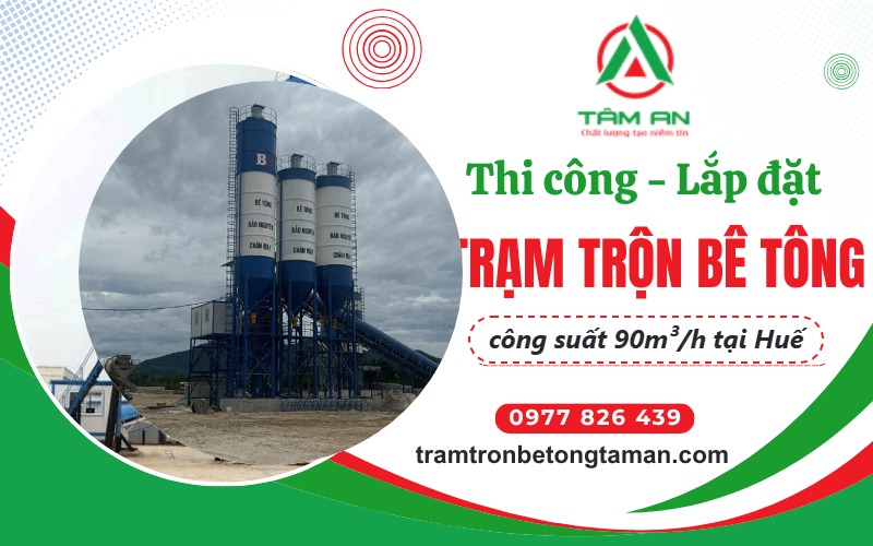 dự án trạm trộn bê tông 90m3h tại Huế