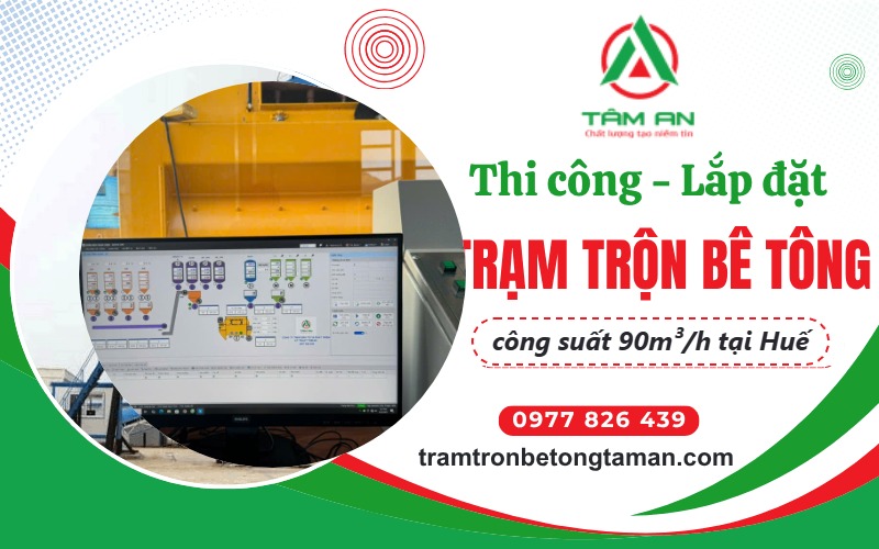 hệ thống điều khiển trạm trộn bê tông 90m3h