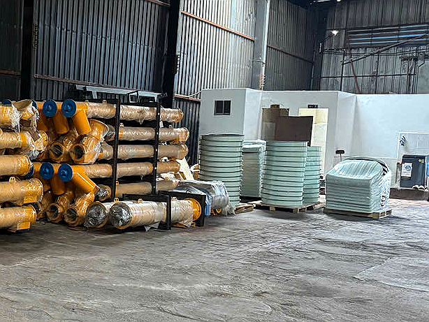 lọc bụi silo xi măng và thiết bị trạm trộn tại kho Tâm An